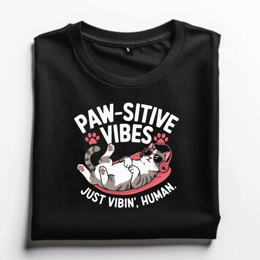 Positive Vibes Unisex Cat T-shirt