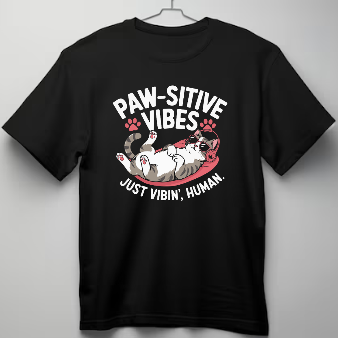 Positive Vibes Unisex Cat T-shirt