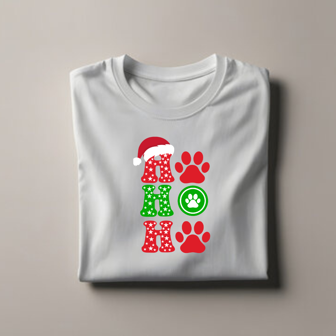 HOHOHO Christmas Paw Tees for Cat Lovers