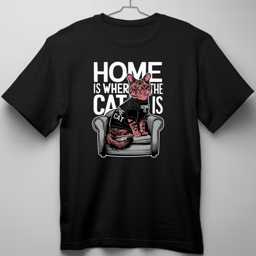 Home is Where the cat Is Unisex T-Shirt for Cat Lovers