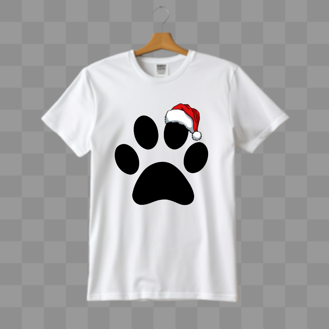 Christmas Paw Santa T-Shirt 2024