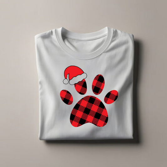 Christmas Paw design T-shirt for Cat Lovers 2024