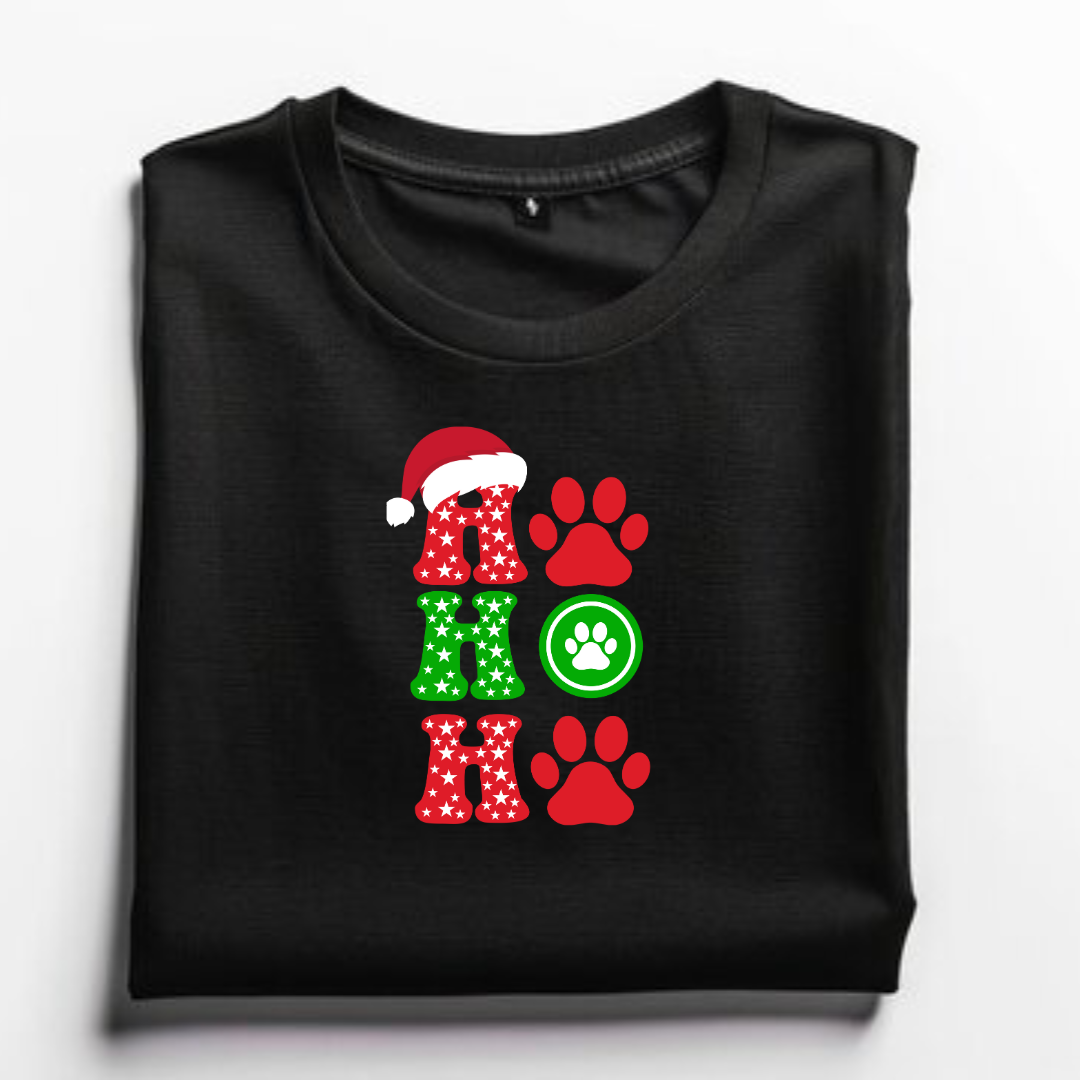 HOHOHO Christmas Paw Tees for Cat Lovers