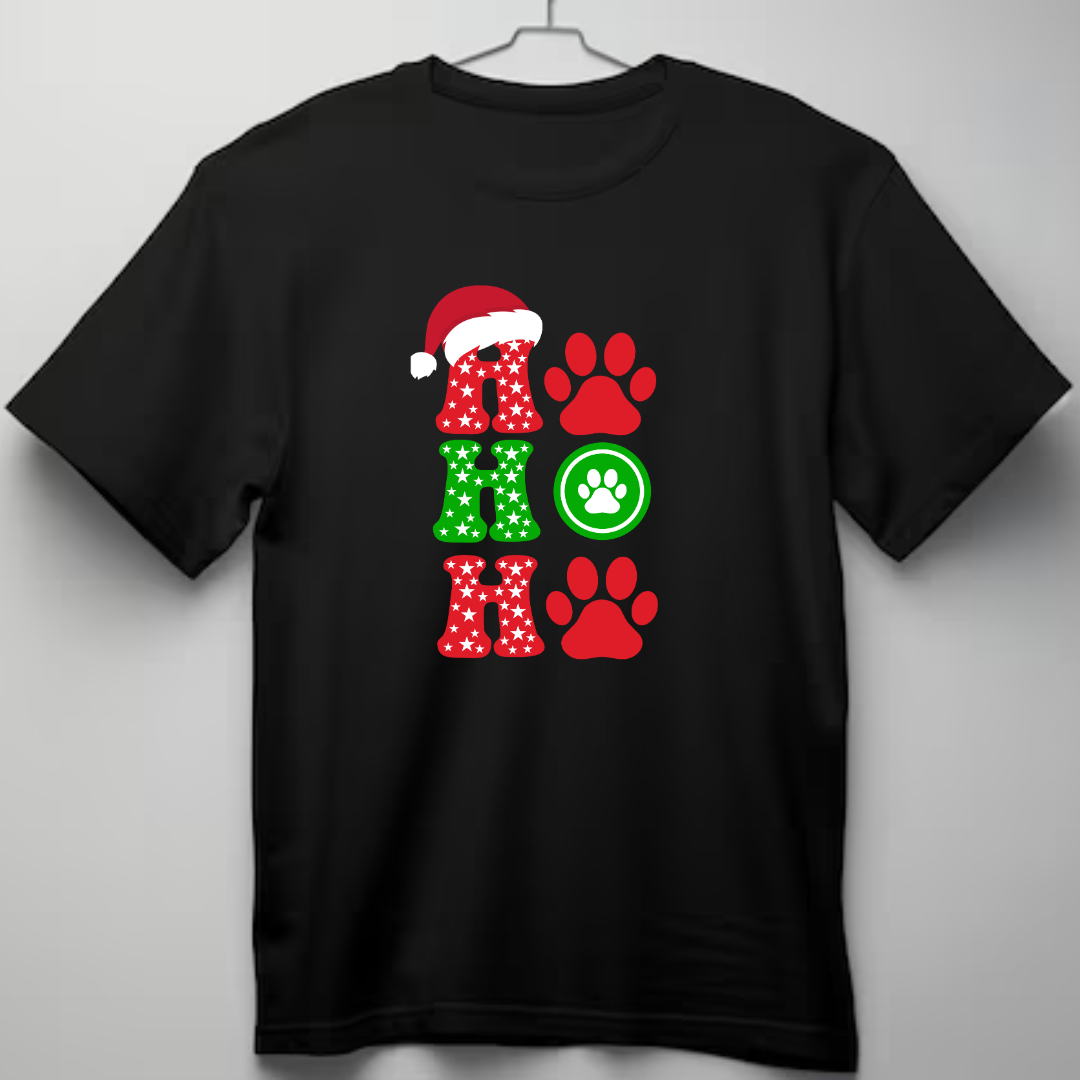 HOHOHO Christmas Paw Tees for Cat Lovers