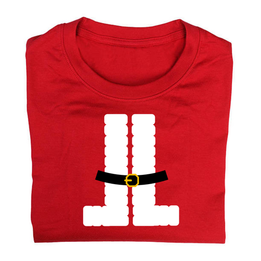 Christmas Santa Socks and Belt- Unisex T Shirt