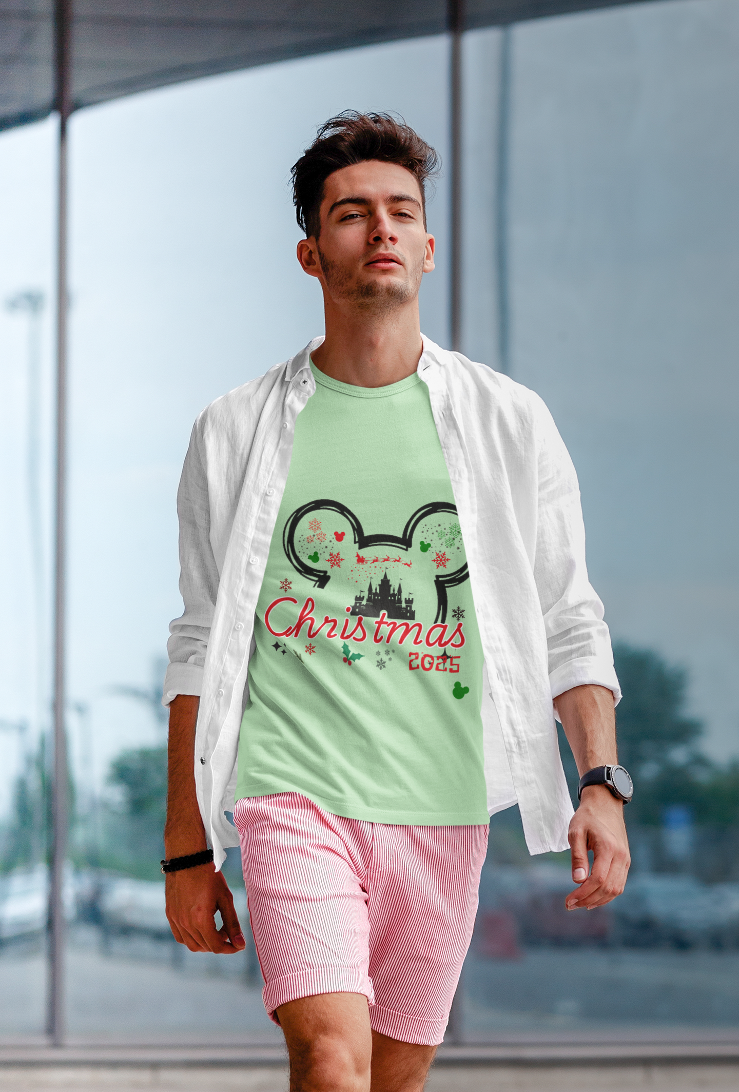 Christmas and New Year T-Shirt 2025 with Mickey Outline